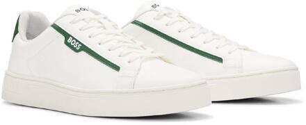 BOSS Heren Rhys Suede Tennistrainers (Wit)