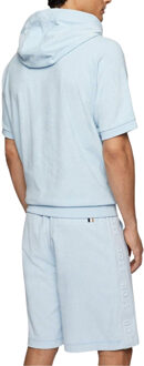 BOSS Heren Sealy 09 Sweatshirt met capuchon en korte mouwen (Lichtblauw)