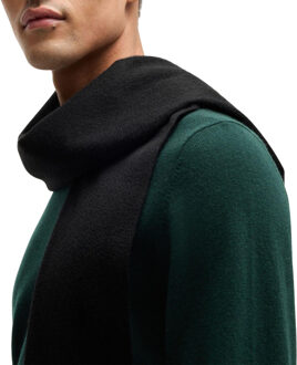 BOSS Heren sjaal met geborduurd logo (Zwart) - maat