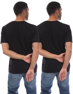 BOSS Heren T-shirt met V-hals (Set van 2) (Zwart)