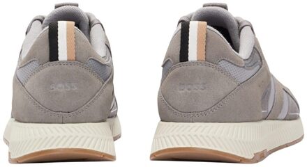 BOSS Heren Titanium Leren Hardlooptrainers (Grijs)