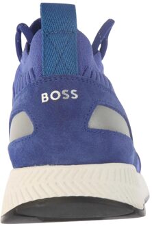 BOSS Heren Titanium Suede Paneel Hardlooptrainers (Helder Blauw)