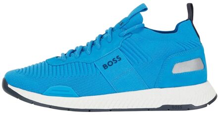 BOSS Heren Titanium Suede Paneel Hardlooptrainers (Kobaltblauw) - maat EU 39/ UK 6