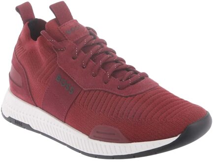 BOSS Heren Titanium Suede Paneel Hardlooptrainers (Rood) - EU 39/ UK 6