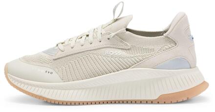 BOSS Heren TTNM EVO Leren Trainers (Beige)