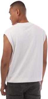 BOSS Heren Vollino Gebreide Mouwloze Sweater Top (Wit) - maat L