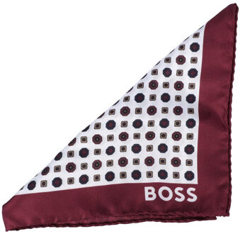 BOSS Heren Zakdoek met logo (Natuurlijke/Maroen) Kastanjebruin