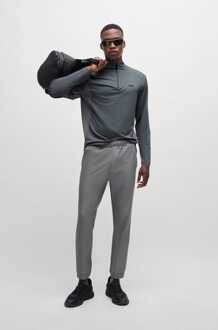 BOSS Herenpolo Boss Decoratief Reflecterend Logo in Grijs