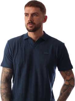 BOSS Herenpolo Boss Doubletowel in Blauw - maat L
