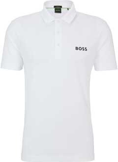 BOSS Herenpolo Boss Paddytech Contrast Logo in Wit - maat 2XL