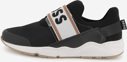 BOSS Jongens Logo Sneakers in Zwart - maat EU 36 / UK 3