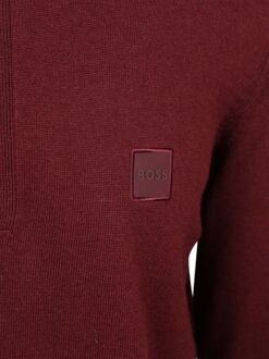 BOSS Kanobix Half Zip Trui Bordeaux Rood - 3XL,L