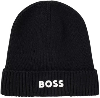 BOSS Katoen Wol Hoed Boss , Black , Heren - ONE Size