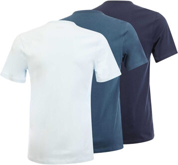 BOSS Katoenen heren-T-shirt (Wit/Navy/Blauw) Blauw/marineblauw