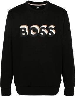 BOSS Katoenen Sweatshirt Boss , Black , Heren - Xl,L,M,S