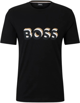 BOSS Katoenen T-Shirt Boss , Black , Heren - L,M,S