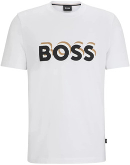 BOSS Katoenen T-Shirt Boss , White , Heren - Xl,L,M,S