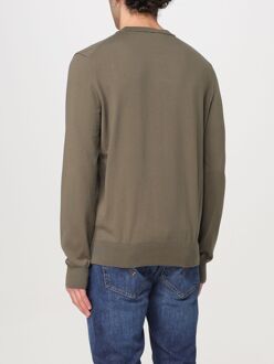 BOSS Katoenen Trui met Ronde Hals Salie Groen