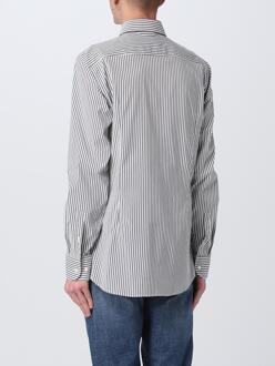 BOSS Klassiek Gestreept Langsleeve Shirt Wit