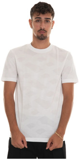 BOSS Kort T-shirt met ronde hals en abstract design Boss , White , Heren - 2Xl,Xl,S,3Xl