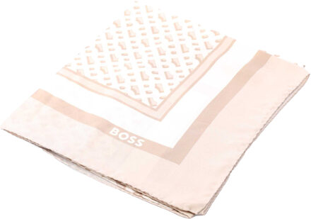 BOSS Lainy sjaal met monogram (Beige) - maat