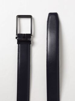 BOSS Leren Riem Met Metaalgesp Donkerblauw