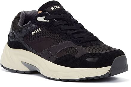 BOSS Levitt Runn Heren Antracietkleurige Trainers - maat Zwart