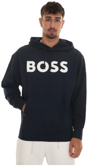 BOSS Maxi Logo Oversize Sweatshirt met capuchon Boss , Blue , Heren - 2Xl,Xl,L,M