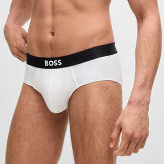BOSS Men's Boss 3 Pack of Logo Briefs in White Wit