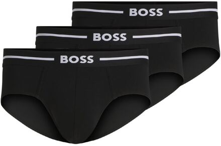 BOSS Men's Boss 3 Pack of Logo Waistband Trunks in Black Zwart