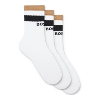 BOSS Men's Boss 3 Pack of Rib Iconic Socks in Multi colour Veelkleurig - EU 43 - 45