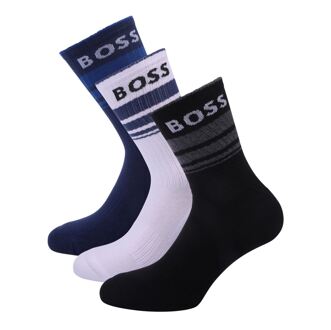 BOSS Men's Boss 3 Pack of Short Socks in Multi colour Veelkleurig - EU 43 - 45