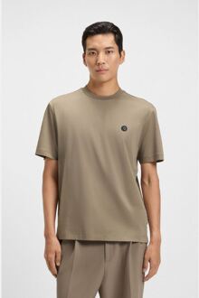 BOSS Men's Boss C-Taut 01 Double B Monogram T-Shirt in Brown Bruin - 4XL