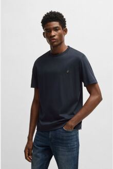 BOSS Men's Boss C-Taut 01 Double B Monogram T-Shirt in Dark Blue Blauw - L