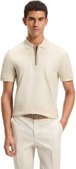 BOSS Men's Boss H-Paras 65 Zip-Placket Polo Shirt in White - maat XL Wit
