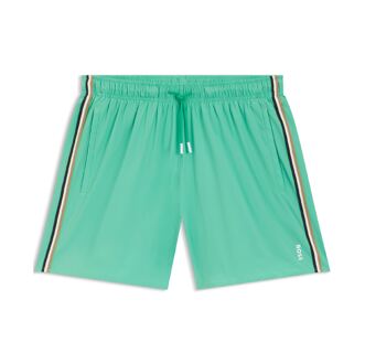 BOSS Men's Boss Iconic Logo Swim Shorts in Green Groen