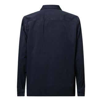 BOSS Men's Boss Lovel Zip Overshirt in Dark Blue Blauw - 4XL