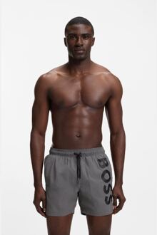 BOSS Men's Boss Octopus Logo Print Swim Shorts in Grey Grijs