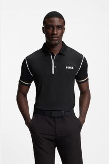 BOSS Men's Boss Paddytech Active Paddy Golf Polo Shirt in Black Zwart - 2XL