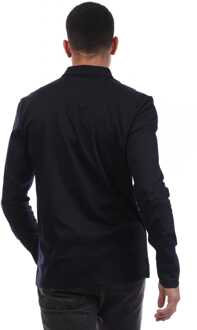 BOSS Men's Boss Pirol Long Sleeve Polo Shirt in Dark Blue - maat Blauw