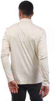 BOSS Men's Boss Pirol Long Sleeve Polo Shirt in White Wit - M