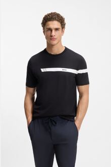 BOSS Men's Boss Regular Fit T-Shirt with Logo Stripe in Dark Blue Blauw - XL