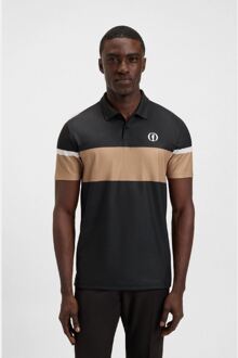 BOSS Men's Boss The Open 25 Paddy Grid Pattern Polo Shirt in Black Zwart - M