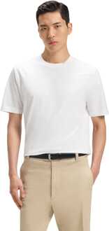 BOSS Men's Boss Thompson 02 Cotton Jersey Regular Fit T-Shirt in White - maat 4XL Wit