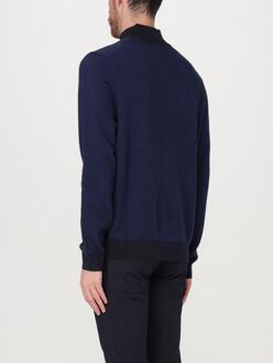 BOSS Mock Neck Merino Woltrui Donkerblauw