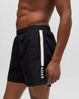 Boss Orange Dolphin NOS Heren Sneldrogende Zwemshorts met Streep en Logo Zwart - 2XL