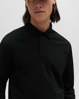 Boss Orange Polo lange mouw passerby 10256683 01 50507704/001 - maat XL Zwart