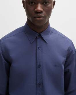 Boss Orange Relegant 6 Heren Regular-Fit Shirt van Katoen Poplin met Kent Kraag - maat L Navy
