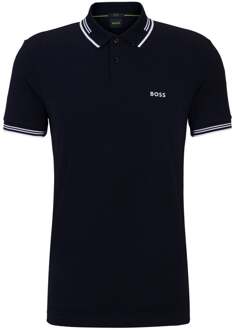 BOSS Paul Polo Heren donkerblauw - wit - M