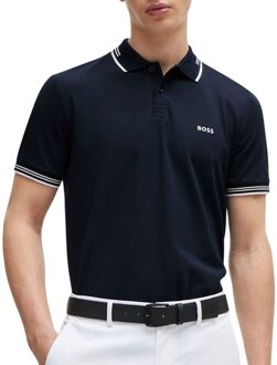 BOSS Paul Polo Heren donkerblauw - wit - S